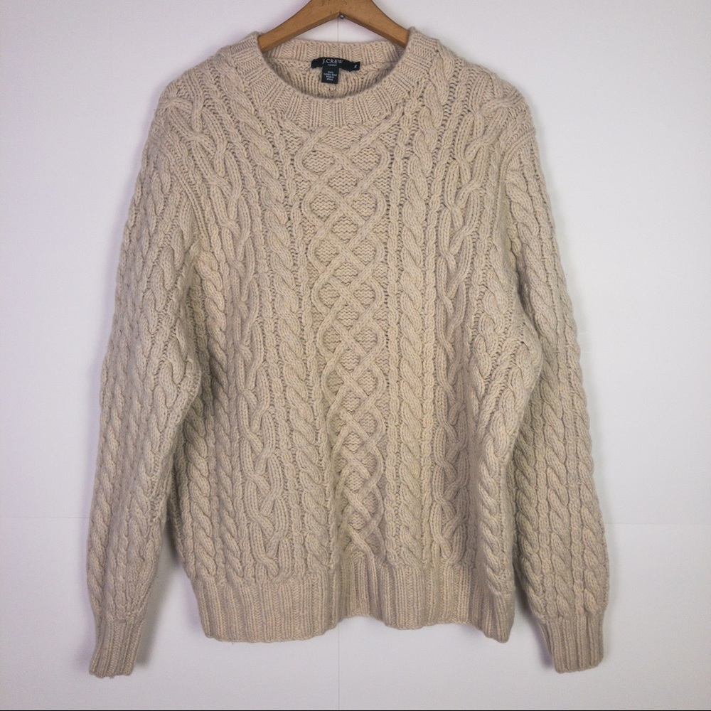 J. Crew Handknit Fisherman’s Cable Knit Sweater